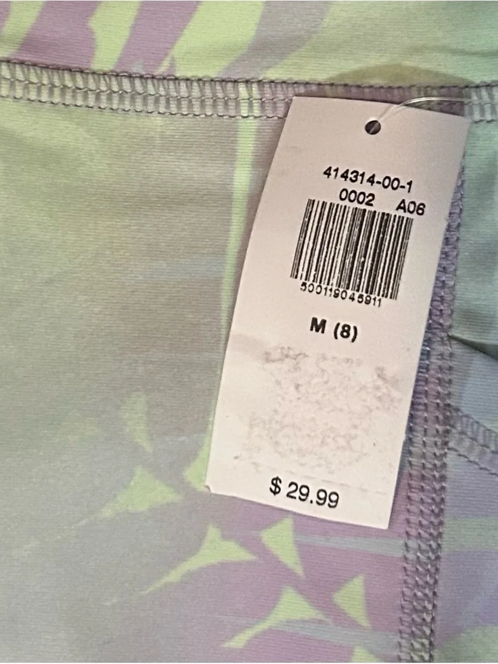 Old Navy Pastel Green & Lilac Kids Leggings with Leaf Print